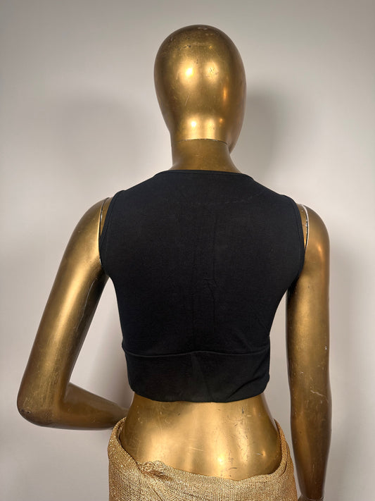 Crop top cross- black