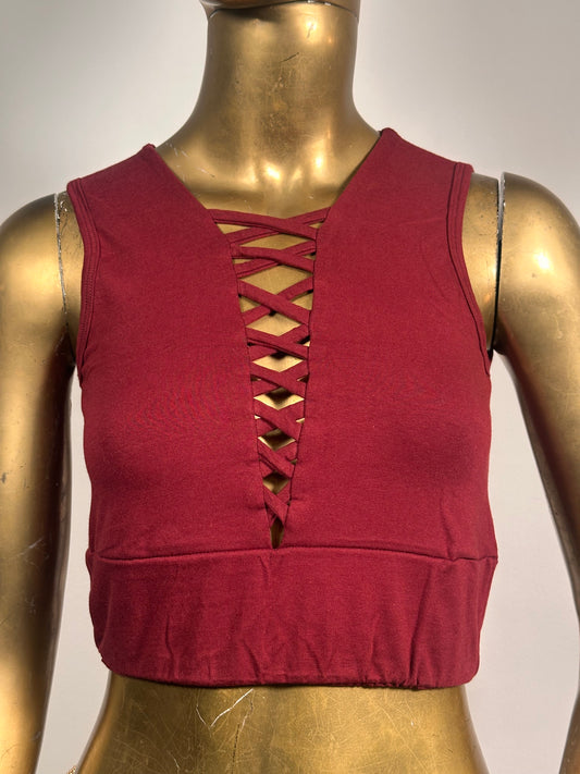 Crop top cross- Bordeaux