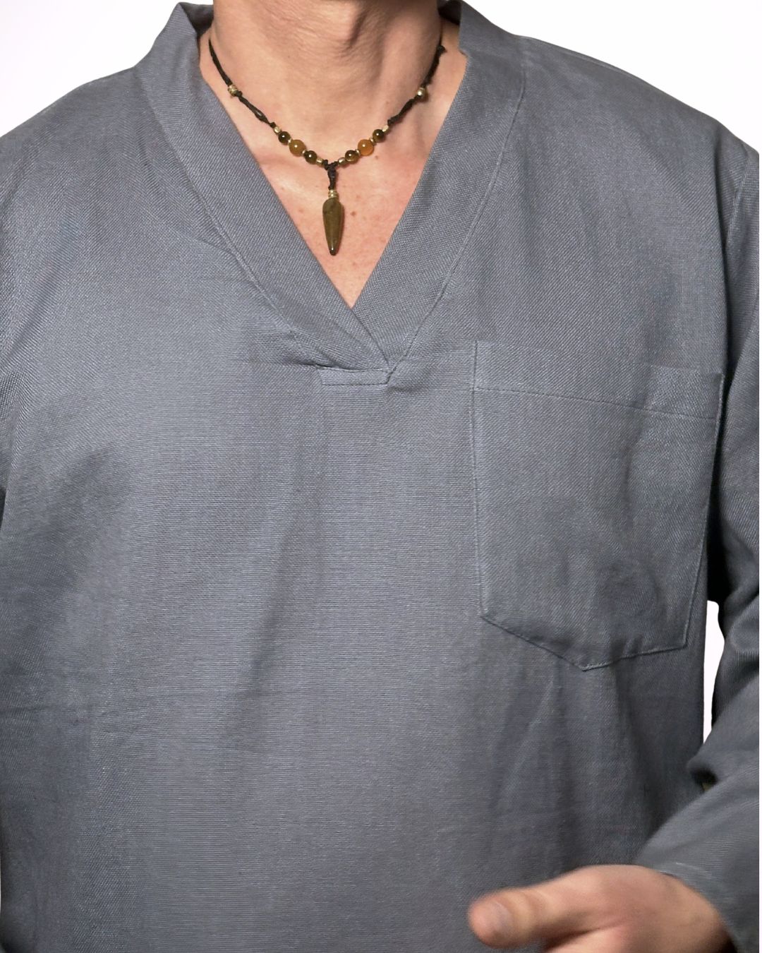 Camicia da uomo senza bottoni 100% cotone- carta da zucchero