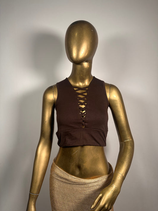 Crop top crosso- brown