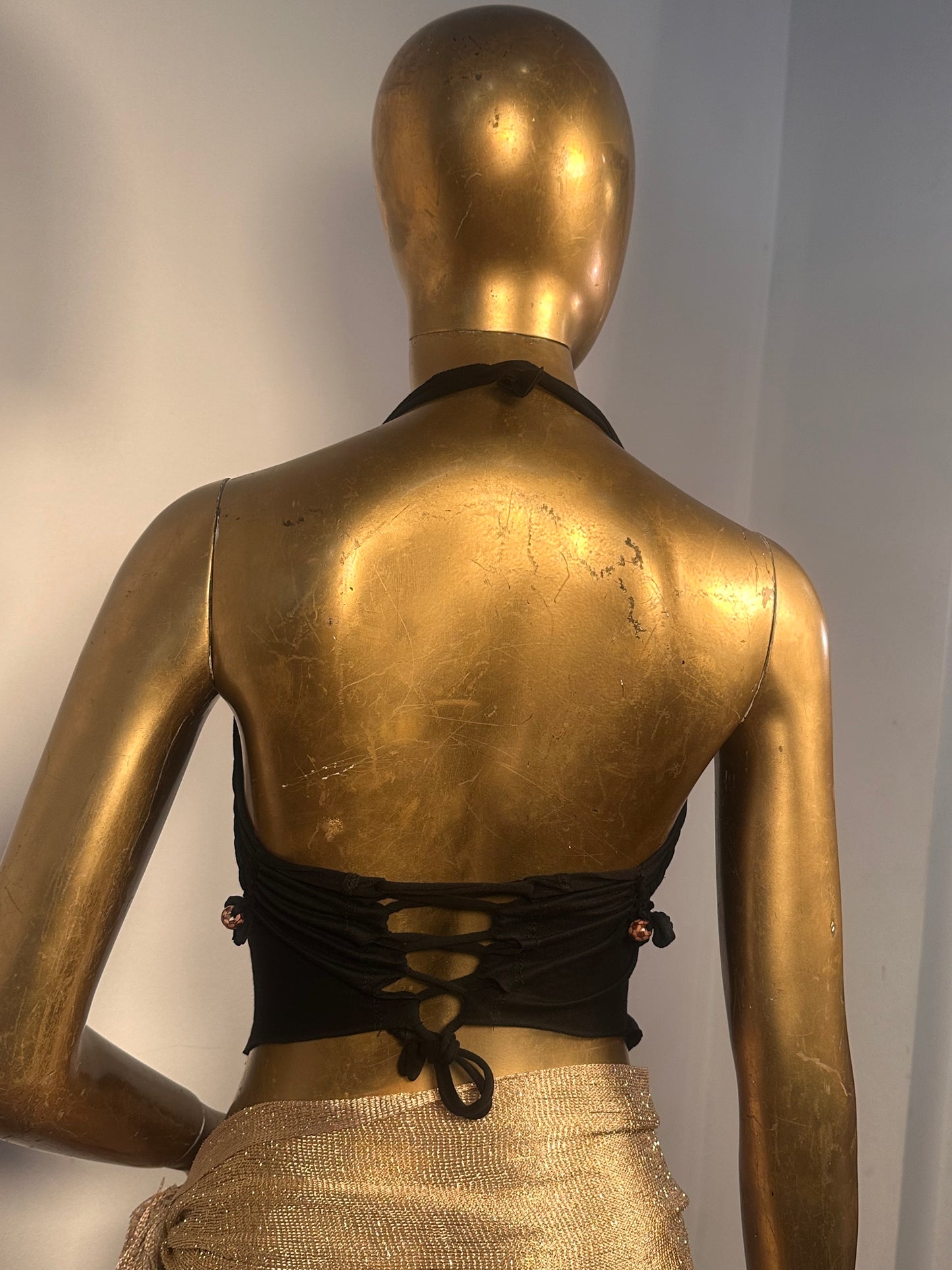 Top V-hem regolabile nero