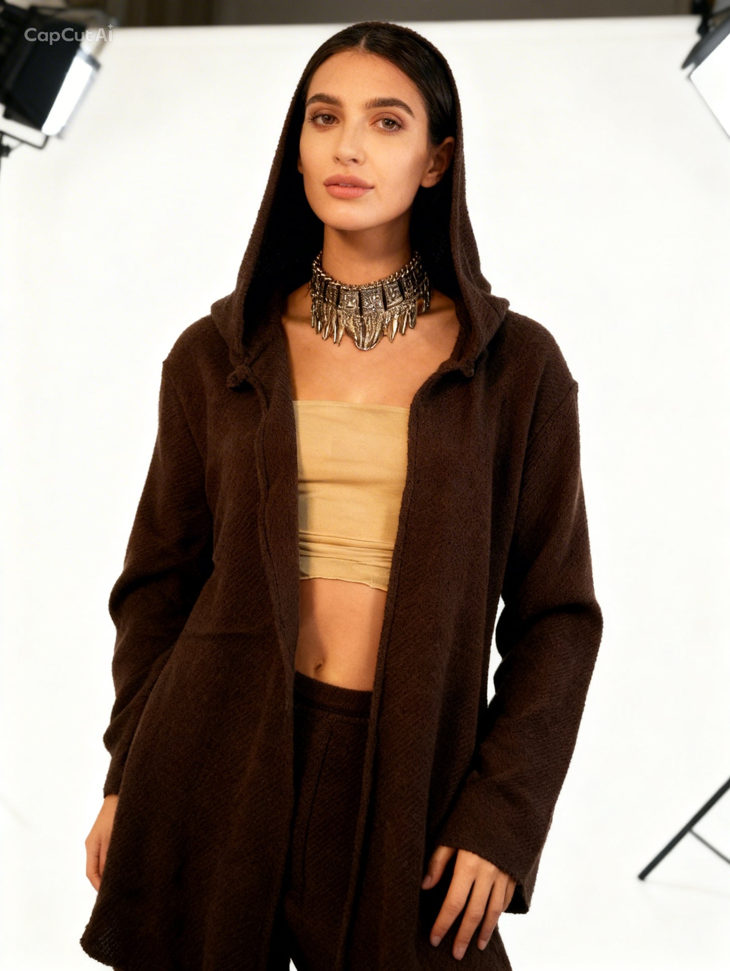 Giacca lunga con cappuccio