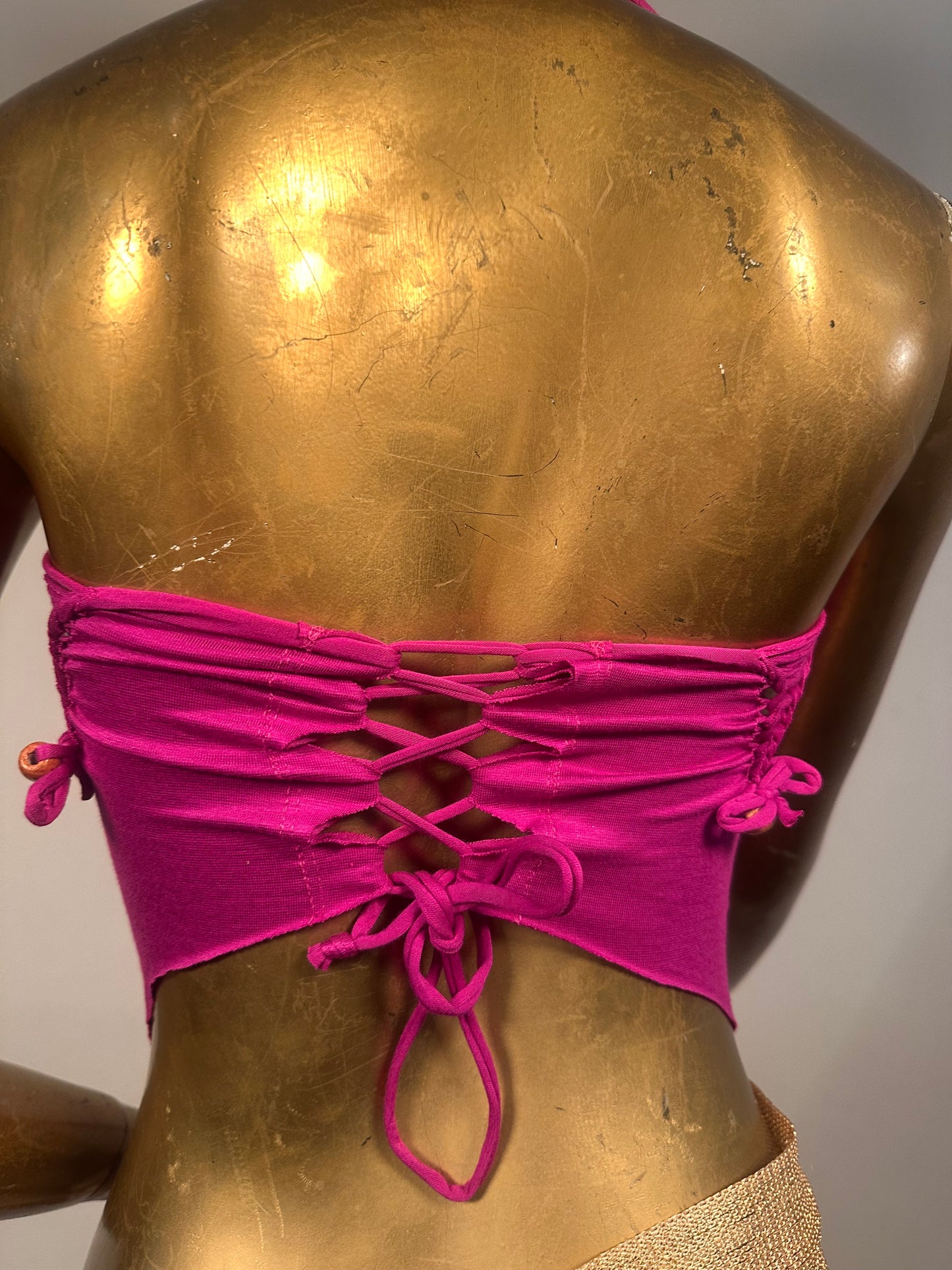 Top V-hem fucsia