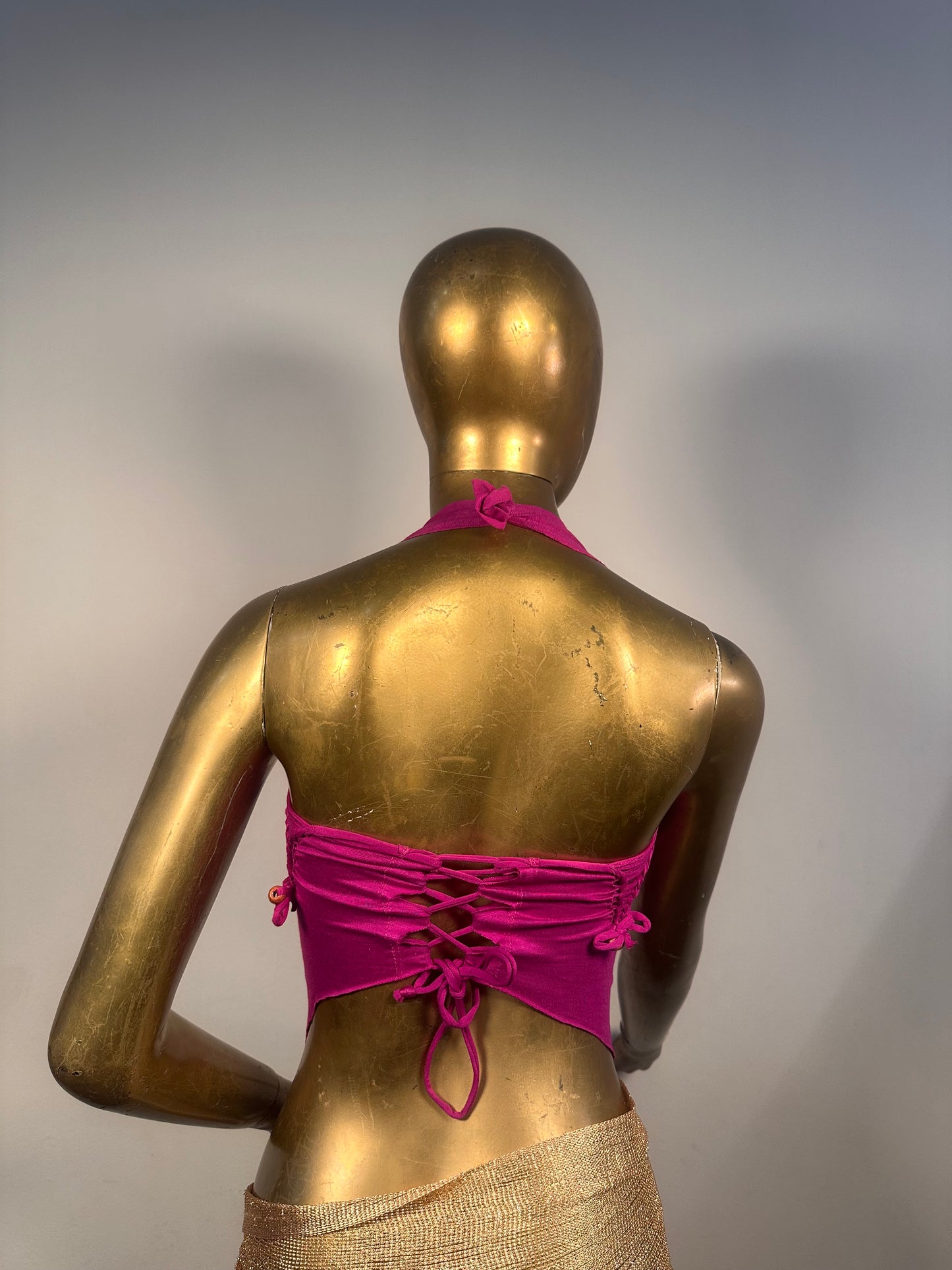 Top V-hem fucsia