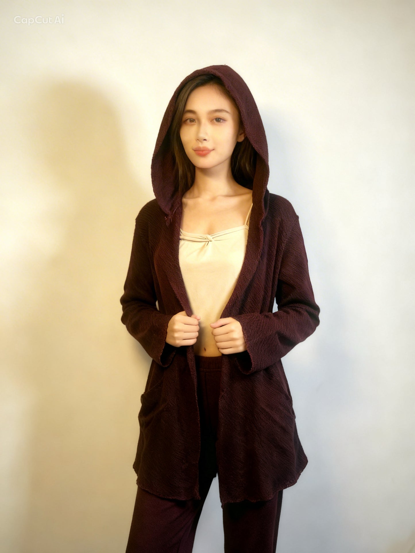 Giacca lunga con cappuccio