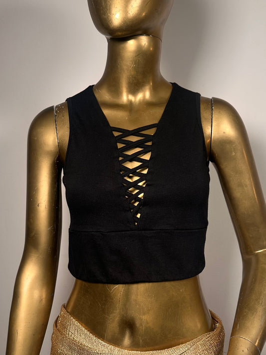Crop top cross- black