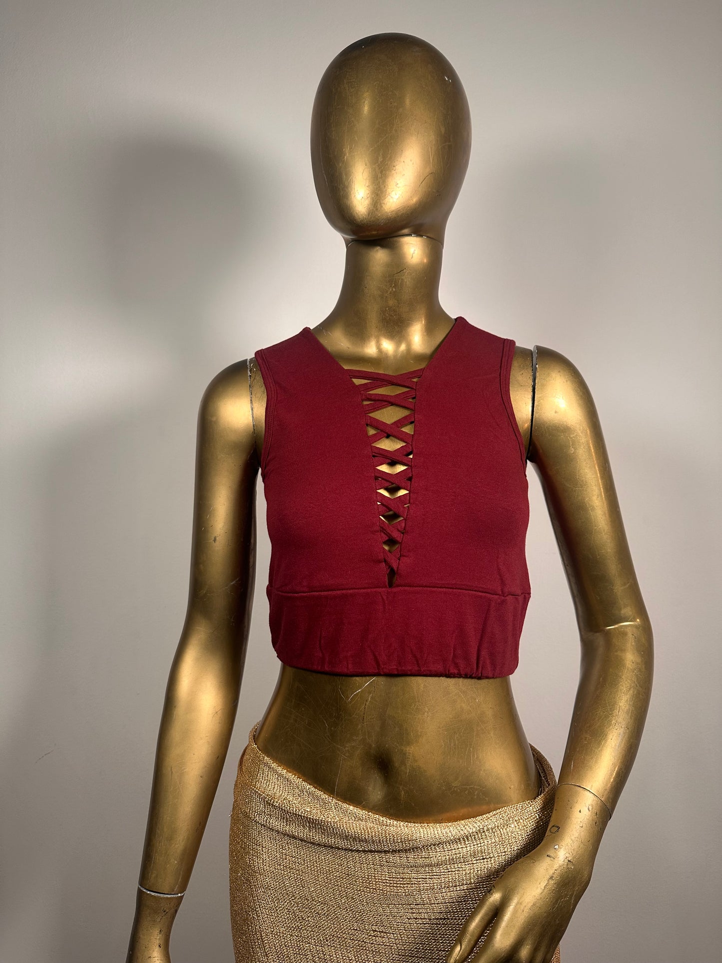 Crop top cross- Bordeaux
