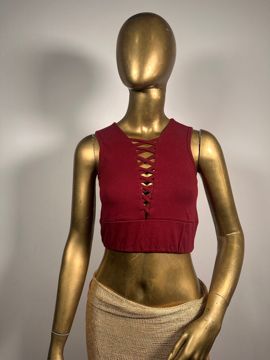 Crop top cross- Bordeaux