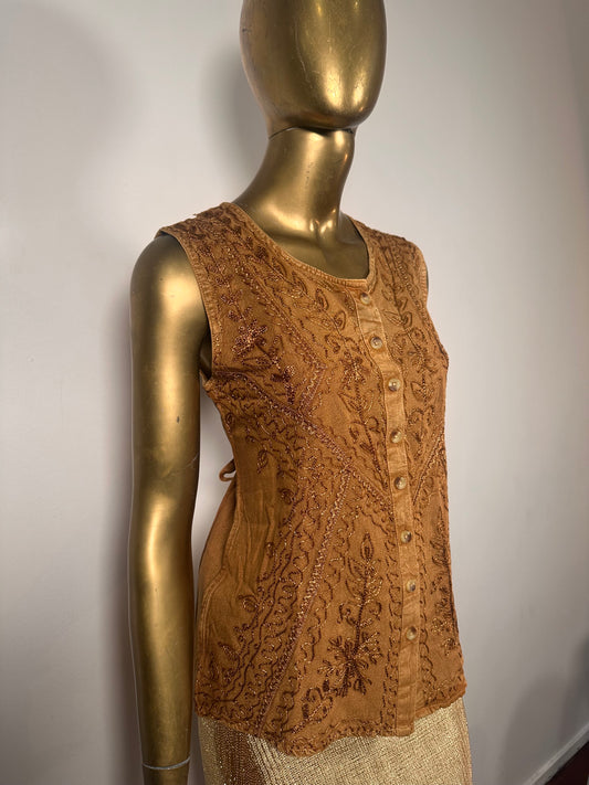 Blusa ricamata regolabile