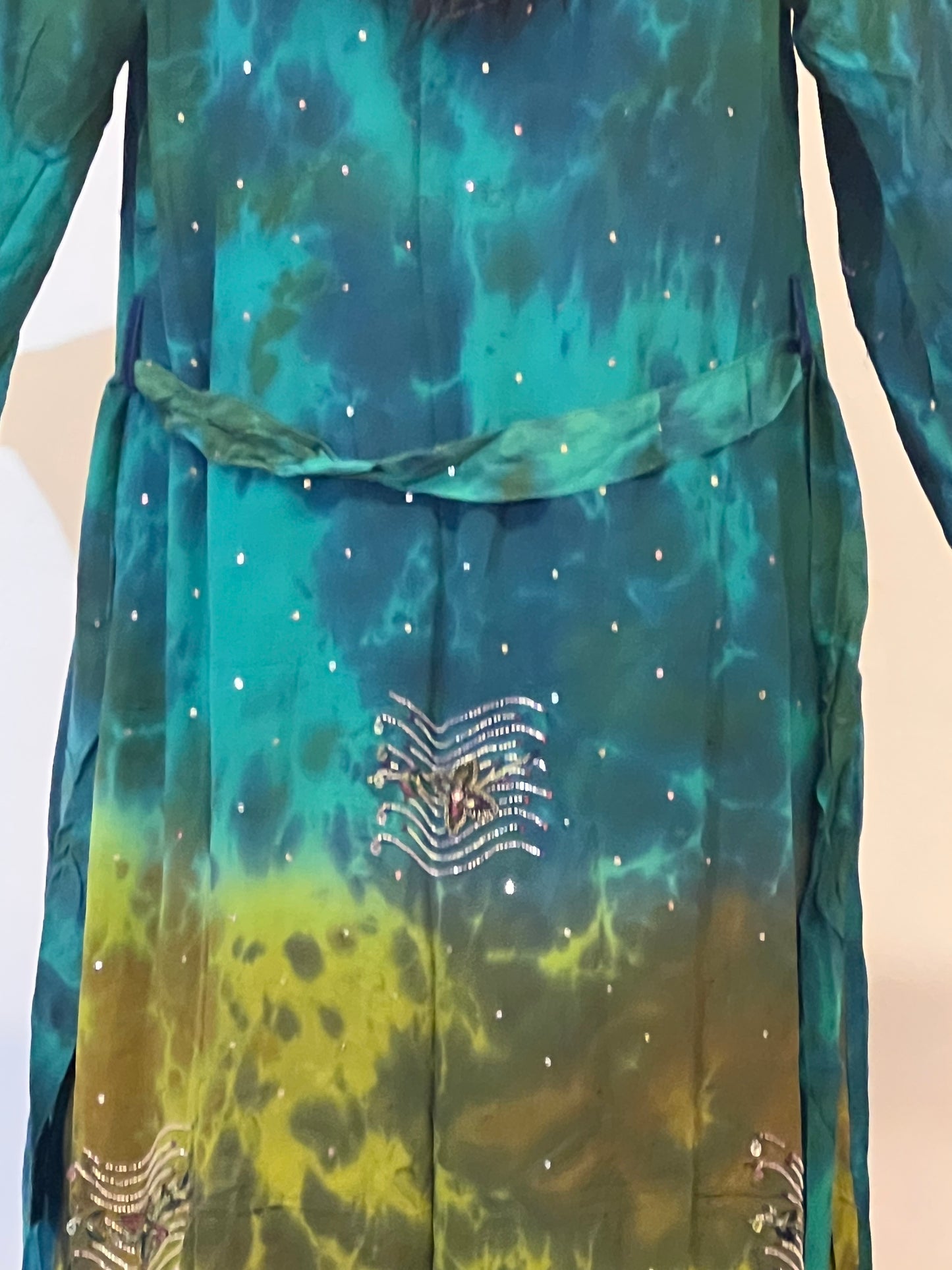 Kimono lungo in misto seta