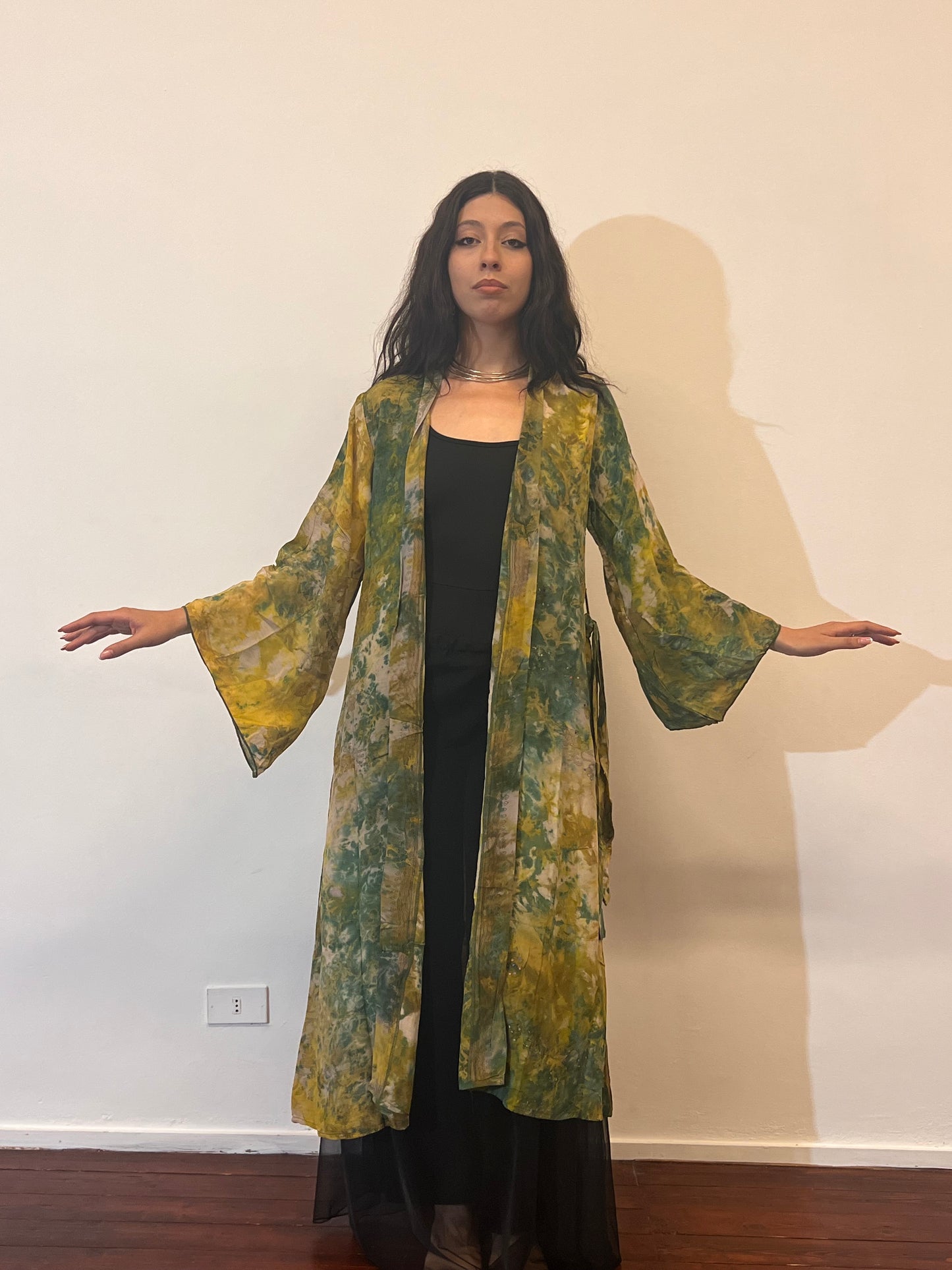 Kimono lungo in seta