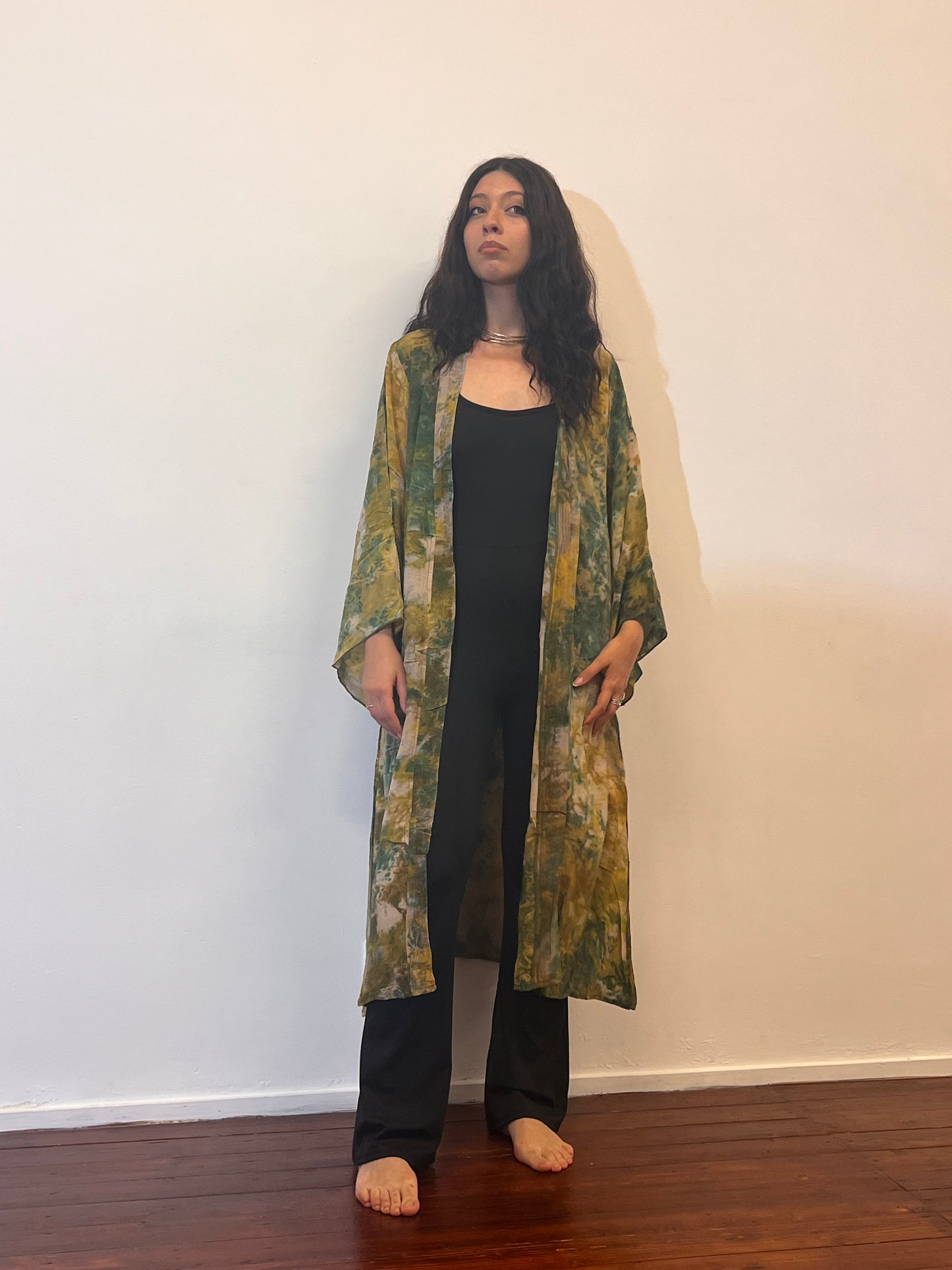 Kimono lungo in seta